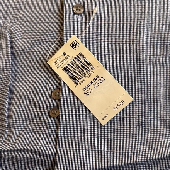 Calvin Klein Pinstripes Non Iron Button Down Dress Shirt Size 16 1/2 32-33 - Picture 6 of 10
